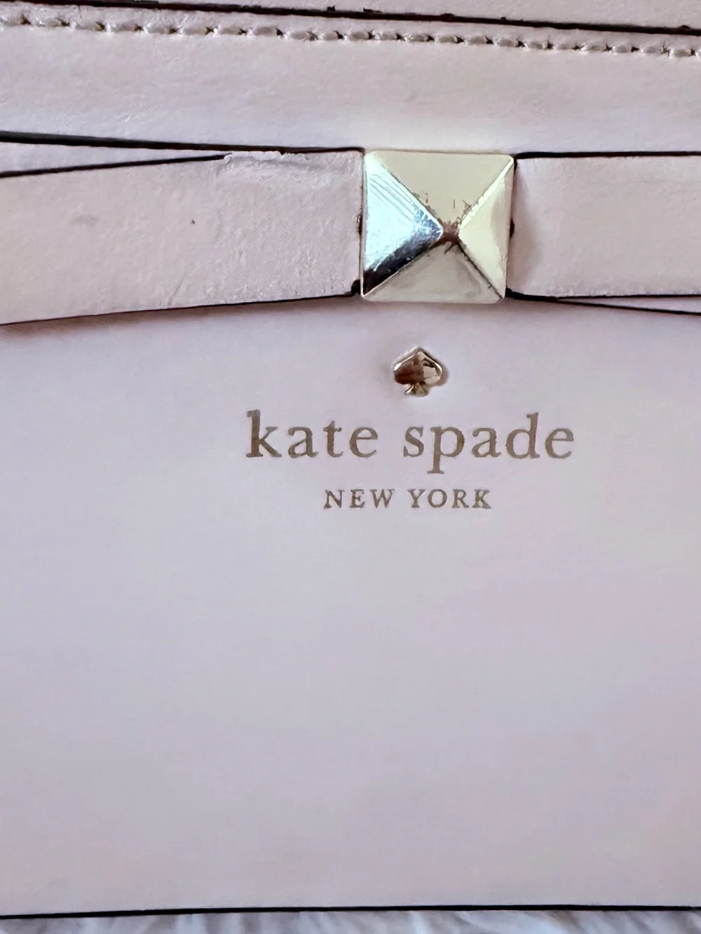 kate spade Pale Pink Leather Crossbody with Bow Accent